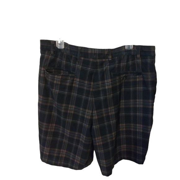 Golf Shorts Walter Hagen Flat Front Pockets Brown/Stripe Performance Sz.36 - Picture 5 of 11